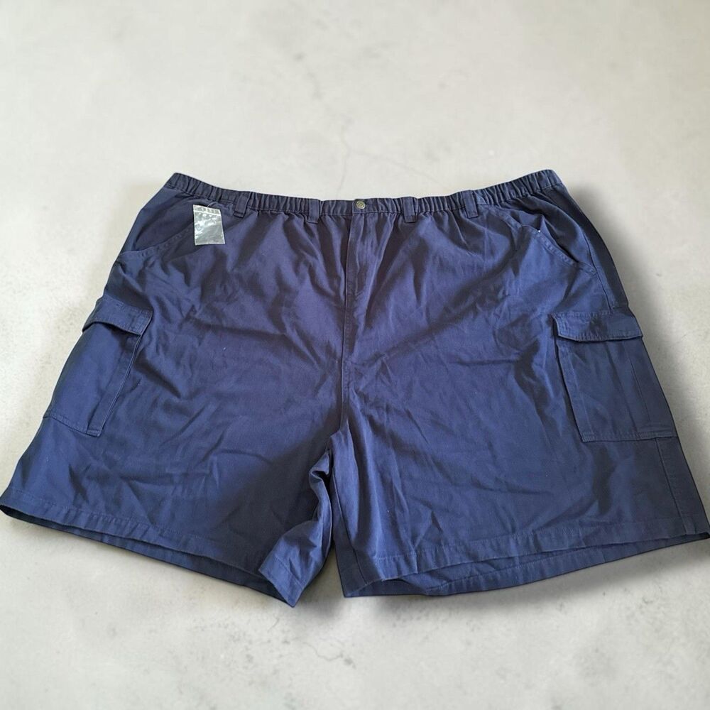 Boulder Creek Cargo Shorts Mens Size 7XL Big & Tall Navy Blue Chino Khaki Cotton